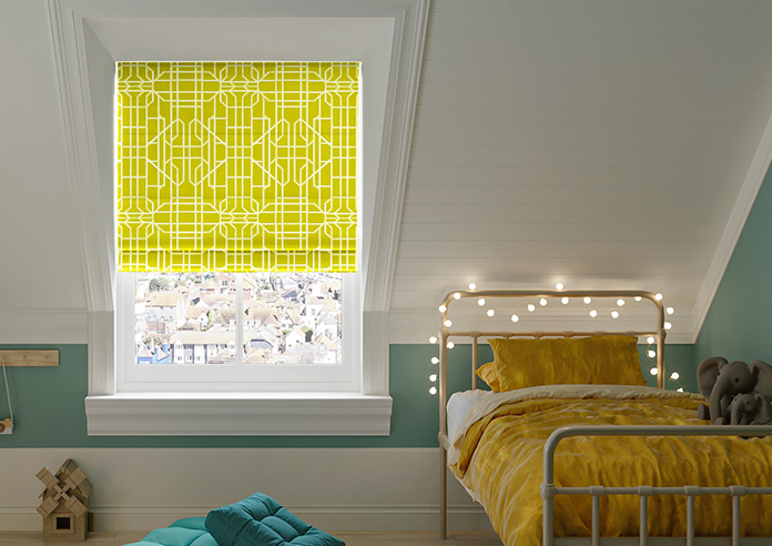 Bamboo Brights, Chartreuse - Roman Blind - Image 3